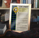 Lamont Clan History Print - Choose Framed or Unframed