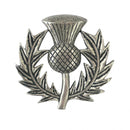 Large Thistle Brooch in Matt antique finish, handmade in Scotland, showcasing intricate design and craftsmanship, perfect for any occasion.