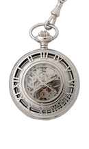 Albany Mechanical Pocket Watch displayed elegantly with a chain in a Sgian Dubh Co black presentation box.