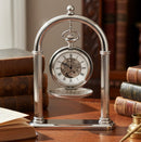 Woodford Pocket Watch Stand elegantly showcasing a pocket watch under a classical arch design, perfect for display or gifting.