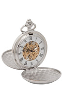 Close-up view of the Celtic 2 Piece Mechanical Pocket Watch, highlighting the intricate design of the full hunter watch.