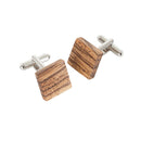 Zebrano Wood Cufflinks in round shape, crafted from premium Zebrano wood, featuring a stylish design by The Sgian Dubh Co.