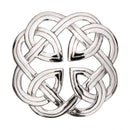 Eternal Interlace Plaid Brooch displayed on a stylish kilt outfit, showcasing its unique design and versatility.