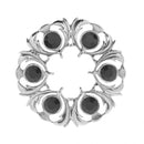 Dancers Thistle Plaid Brooch showcasing its intricate thistle and plaid design with a striking colored stone, crafted from high-quality pewter.