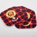 McLaughlin Clan Crest and Tartan Wooden Coaster 4 Pack