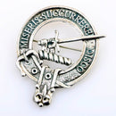 MacMillan Clan Crest Badge in Pewter showcasing traditional design and craftsmanship, perfect for wearing at clan gatherings or as a stylish brooch.