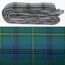 Close-up of Wool Strip Ribbon in Johnstone Ancient Tartan with rustic raw edges, crafted from high-quality wool for versatile decorative use.