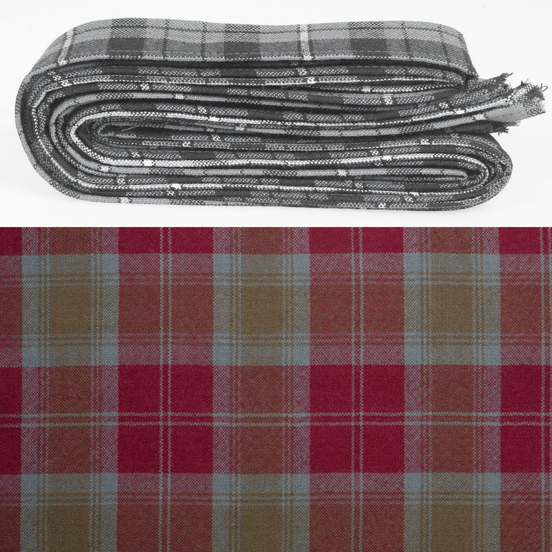 Wool Strip Ribbon in Lindsay Weathered Tartan - 5 Strips, Choose your Width