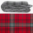 Wool Strip Ribbon in Morrison Red Modern Tartan, showcasing vibrant colors and intricate patterns, perfect for weddings and special occasions.