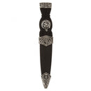 Thistle Plain Top Clan Crest Sgian Dubh with Black Simulated Handle and Stainless Steel Blade