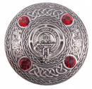 Menzies Clan Crest Pewter Plaid Brooch