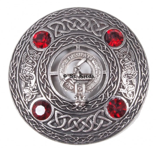 Scrymegour Clan Crest Pewter Plaid Brooch