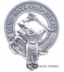 Dewar Clan Crest Badge in Pewter, a traditional cap badge featuring the belted design, perfect for clan gatherings and everyday wear.