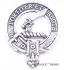 Elliot Clan Crest Badge in Pewter showcasing the traditional belted design, perfect for everyday wear and clan gatherings as a stylish cap badge or brooch pin.