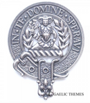 Lyon Clan Crest Badge in Pewter, a stylish accessory perfect for clan gatherings and everyday wear, featuring a traditional belted design and strong locking safety pin.