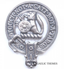 MacBain Clan Crest Badge in Pewter showcasing a traditional belted design for clan members, perfect for everyday use or clan gatherings.