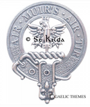 MacDonald of Keppoch Clan Crest Badge in Pewter, showcasing its traditional belted design for everyday wear or clan gatherings.