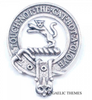 MacIntosh Clan Crest Badge in Pewter, showcasing a traditional belted design, perfect for clan gatherings or daily wear. This stylish cap badge or brooch features a strong locking safety pin for durability.