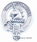 Ramsay Clan Crest Badge in Pewter showcased as a cap badge or brooch pin, featuring a traditional belted design, perfect for everyday wear and clan gatherings.