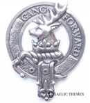 Stirling Clan Crest Badge in Pewter, a stylish cap badge or brooch pin featuring a traditional belted design, perfect for clan gatherings or everyday wear.
