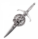 Clan Crest Pewter Kilt Pin featuring the Bannatyne Crest, beautifully crafted in Scotland with an antique palladium finish, perfect for showcasing Scottish heritage.