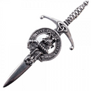 Clan Crest Pewter Kilt Pin featuring the Craig Crest, showcasing a traditional broadsword design with an antique palladium finish, perfect for Scottish heritage enthusiasts.