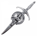 Clan Crest Pewter Kilt Pin with Drummond Crest - beautifully crafted with an antique palladium finish, perfect for adding a touch of Scottish heritage to your attire.