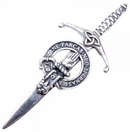Clan Crest Pewter Kilt Pin featuring the Lamont Crest, elegantly crafted in Scotland with an antique palladium finish.