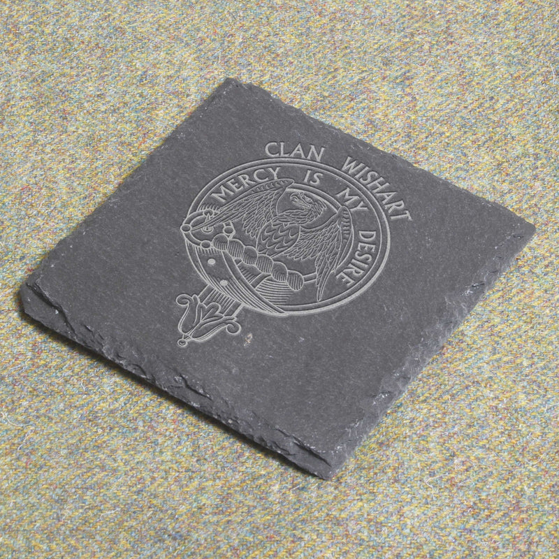Wishart Clan Crest Slate Coaster