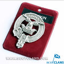 Gordon Clan Crest Badge in Pewter showcasing a traditional design with a belt motif, perfect for casual wear or clan gatherings.