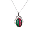 Heathergems Celtic Oval Silver Pendant, handcrafted in Scotland with 925 sterling silver and unique heathergem, celebrating Scotland's heritage.