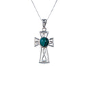 Heathergems Gothic Celtic Cross Silver Pendant featuring unique Scottish design, handcrafted in 925 sterling silver, 30 x 17 mm dimensions, perfect individual gift in a gift box.