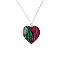 Heathergems Medium Heart Pendant - handmade Scottish jewelry, uniquely crafted from heathergem material, perfect gift for loved ones, featuring a stunning design with 30x27 mm dimensions and a 20" sterling silver chain.