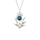 Heathergems Silver Thistle Pendant crafted from hand harvested heather, showcasing the iconic Scottish thistle design with vibrant colors, perfect for unique gifting.