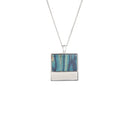 Heathergems Skye Square Pendant featuring a unique heathergem set in handcrafted sterling silver, handmade in Scotland. Perfect gift for loved ones.