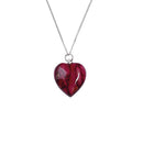 Heathergems Small Heart Pendant on silver chain, handmade from sustainable Scottish heather, perfect gift for loved ones.