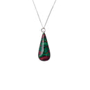 Heathergems Tear Drop Pendant crafted from sustainable Scottish heather, showcased in a stunning sterling silver necklace.
