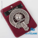 MacLeod of Lewis Clan Crest Badge in Pewter displayed on a soft background, showcasing the traditional belted design and intricate details, perfect for everyday wear or clan gatherings.