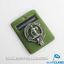 Montgomery Clan Crest Badge in Pewter, showcasing a traditional design with belted crest details, perfect for displaying clan pride in style.