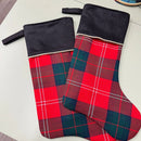 Custom Tartan Christmas Stocking with Embroidery