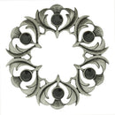 Antique Scottish Thistle Plaid Brooch - Small Stones