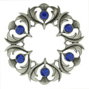 Antique Scottish Thistle Plaid Brooch - Small Stones