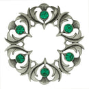 Antique Scottish Thistle Plaid Brooch - Small Stones