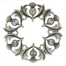 Antique Scottish Thistle Plaid Brooch - Small Stones