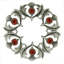 Antique Scottish Thistle Plaid Brooch - Small Stones