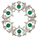 Scottish Thistle Plaid Brooch - Small Stones
