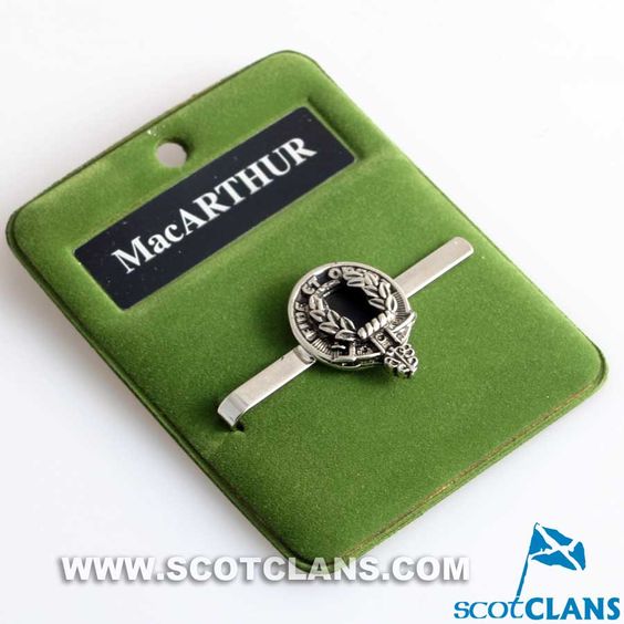 MacArthur Clan Crest Pewter Tie Slide