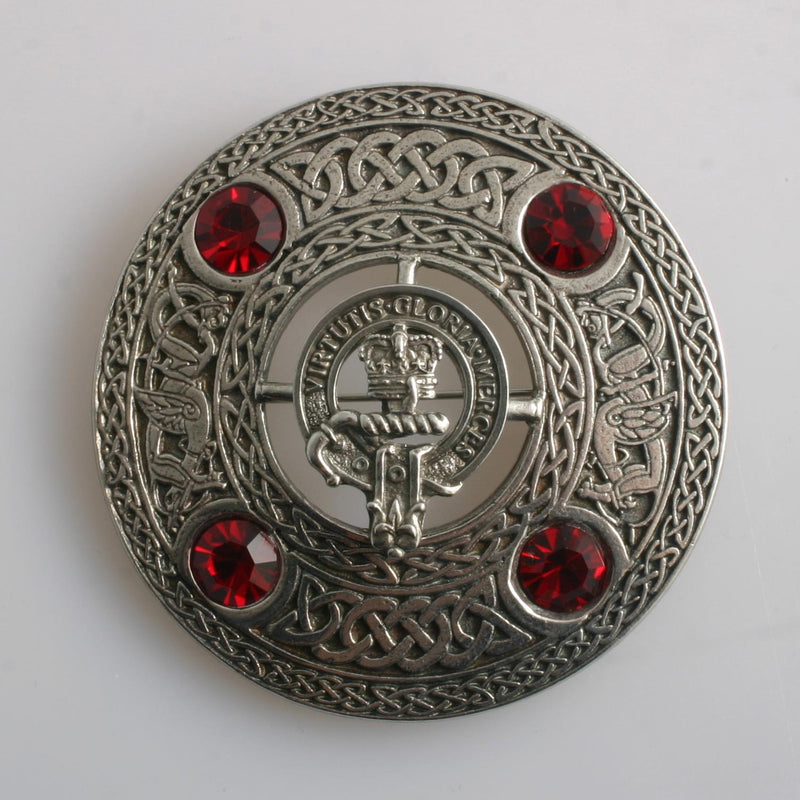 Robertson Clan Crest Pewter Plaid Brooch