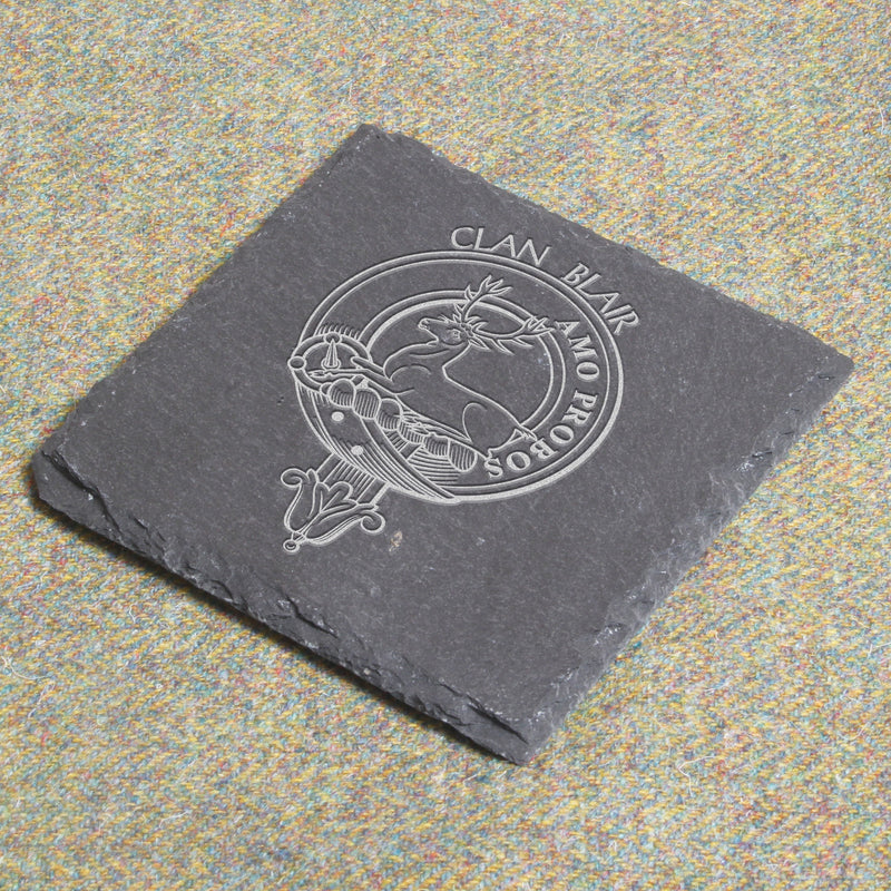 Blair Clan Crest Slate Coaster