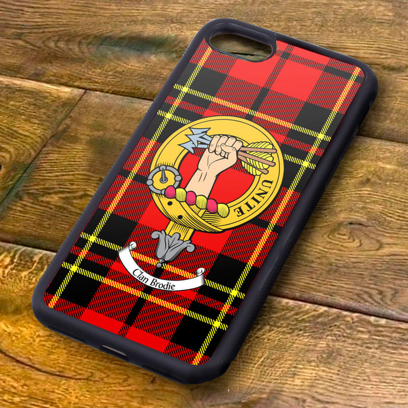 Brodie Tartan and Clan Crest iPhone Rubber Case